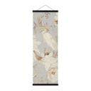Póster de tela Pájaros entre flores blancas - UN Designs - Panorama