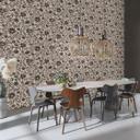 blomstret og non-woven tapet Paraiso sort