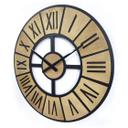 MDF-landhusvægur i trælook med romertal Ø50 cm wallsticker
