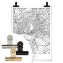 Póster mapa de la ciudad de Hamburgo