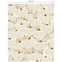 Tapet med mønster Minimalistiske blomster i creme og guld | Blomstret non-woven tapet - Annick
