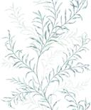 Papel pintado no tejido hojas naturaleza floral mate en blanco verde