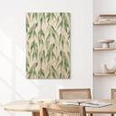 Cuadro de madera en rama con hojas verdes - UN Designs