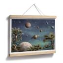 Póster infantil Kikki Belle - Mundo de fantasía tropical con planetas y palmeras