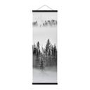Póster de tela bosque nuboso en blanco y negro - Panorama - Xu