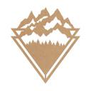 Decoración en madera Line-Art - Paisaje: Montañas con bosque - MDF naturaleza
