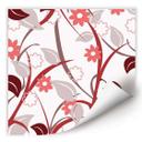 Poster autocollant - W - Fleurs Rouges