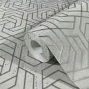3D-look grå grafisk non-woven tapet 