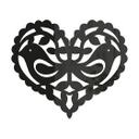Decoración acrílica corazón - pájaro pareja amor