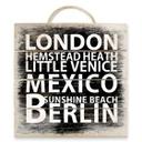 Cuadro de madera Londres - México - Berlín - 40x41,5 cm