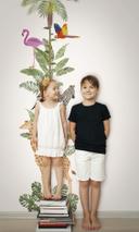 Børnetapet, non-woven tapet med illustration Kids Walls hvid, grøn, beige