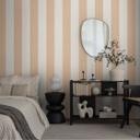 Stribet tapet beige creme - Ikke-vævet tapet med tekstilstruktur klassisk & varm
