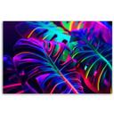 Canvasbillede, Monstera-blade i neonfarver