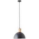 Pendelleuchte Emil, schwarz/braun, 120 x 34 cm, Holz Pendel-lampe, dimmbar