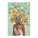 Póster de tela - Mujer con flores de verano en la cabeza