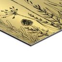 Geborsteld Alu-Dibond met goud-, zilver- & kopereffect - Veldbloemen illustratie