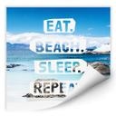Zelfklevende Poster - Eat, Beach, Sleep