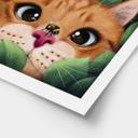 Póster para la guardería - Lindo gato en el arbusto - Korenkova