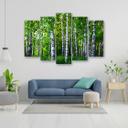 5 stykke lærredsprint, Birch Forest Green