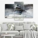 3 stykke lærredstryk Stones Zen Sea Waves