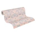 Papel pintado no tejido con Muestra floral beige gris - papel pintado con pájaros y animales