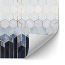 Salpicadero de cocina autoadhesivo Fredriksson - Hexágonos: Azul y blanco