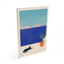 Cuadro de madera siesta con gato junto al mar - Rivers