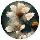 Forbigående blomsterpragt | Fototapet med blomster - Treechild - Rundt - vliesetapet/selvklæbende no