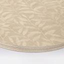 Cuadro de madera Delicadas Hojas de Acuarela - Beige Suave - Decoración Floral - Redondo
