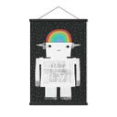 Tekstil plakat regnbuerobot Sleep Laugh Create - Treechild
