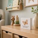Holzbild zum Hinstellen - Schmetterling mit Mutmachspruch 'Meine Gefühle sind richtig und wichtig'