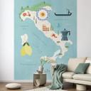 Fototapet Kort over Italien - Rivers