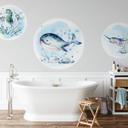 Sticker mural Kvilis - En voyage avec la baleine - Rond