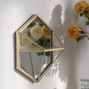 Wandregal Wandspiegel Geometrischer Diamant - Goldoptik - 30x35x13 cm