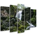 5 stykke lærred Print Vandfald skovklipper