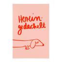 Tekstil plakat sjovt hundemotiv med gravhund - Arnold