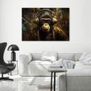 Canvasbillede, Chimpanse med hovedtelefoner