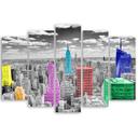 5 stykke lærredstryk Farverigt New York City Panorama