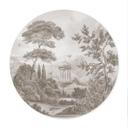 Poster Landschap met tuinlandschap in beige - Ms Tiff - Rond