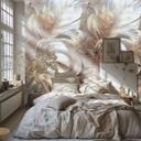 Fototapet Monstera Leaves Beige Gold - Tropisk design blankt - kan udvides