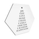 Hexagon Dibond Blursbyai - Christmas Tree Typography