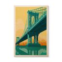 Cuadro de madera vista de la ciudad a través del puente de Manhattan - Heemskerk