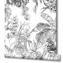 Sort blomstertapet Fototapet til stue soveværelse 2,70 x 2,12 cm