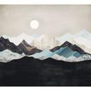 Fotomural de un tranquilo paisaje de montaña al atardecer - SpaceFrog Designs