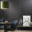 Papel pintado no tejido con aspecto de escayola en gráfico negro teja
