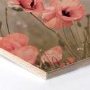 Hexagone - Placage bois de bouleau Delgado - Fleur de coquelicot romantique