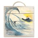 Cuadro de madera Tropical Island Wave - 40x41,5 cm