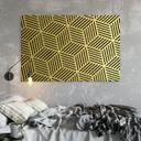 Geborsteld Alu-Dibond met goud-, zilver- & kopereffect - Geometrisch lijnenpatroon