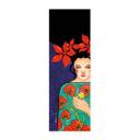 Póster de tela mujer con corona de flores rojas y pájaro - Hülya - Panorama