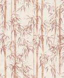 Ikke-vævet tapet i beige, orange bambusblade, blomstret natur 